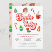 サンタベビークリスマスベビーシャワー 招待状 (正面/裏面)