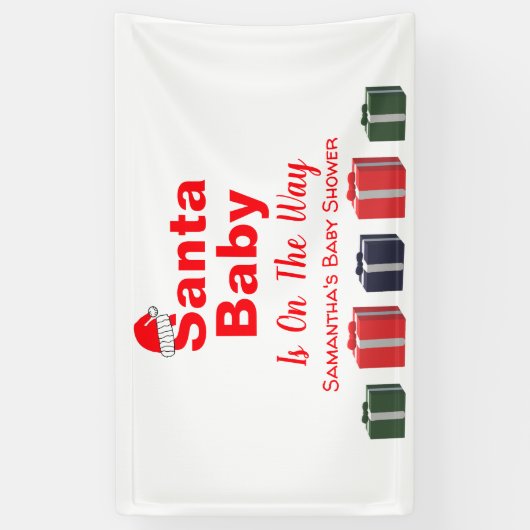 サンタベビークリスマスベビーシャワー 横断幕 (縦)