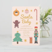 サンタベビークリスマスホリデーベビーシャワー 招待状 (スタンド正面)