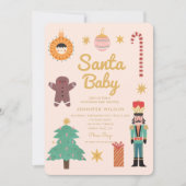 サンタベビークリスマスホリデーベビーシャワー 招待状 (正面)