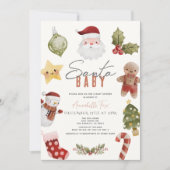 サンタベビークリスマスホリデーベビーシャワー 招待状 (正面)