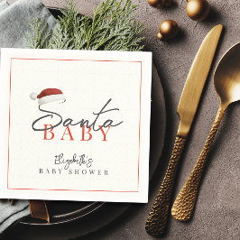 サンタベビークリスマスホリデーミニマルベビーシャワー スタンダードカクテルナプキン