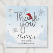 サンタベビークリスマスボーイ赤ちゃんシャワーありがとう フェイバータグ (正面)