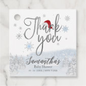 サンタベビークリスマスボーイ赤ちゃんシャワーありがとう フェイバータグ (正面)