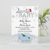 サンタベビークリスマスボーイ赤ちゃんシャワー招待状 招待状 (スタンド正面)