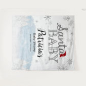 サンタベビークリスマスボーイ赤ちゃんシャワー背景 タペストリー (正面(横))