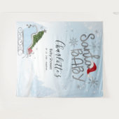 サンタベビークリスマスボーイ赤ちゃんシャワー背景 タペストリー (正面(横))