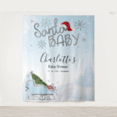 サンタベビークリスマスボーイ赤ちゃんシャワー背景 タペストリー (正面)