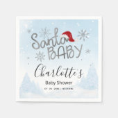 サンタベビークリスマスボーイ赤ちゃんシャワー スタンダードカクテルナプキン (正面)