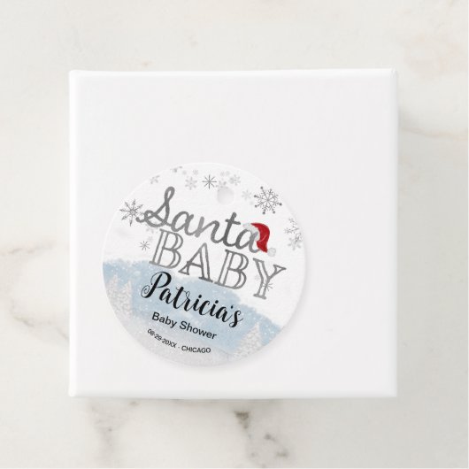 サンタベビークリスマスボーイ赤ちゃんシャワー フェイバータグ (インサイチュ)