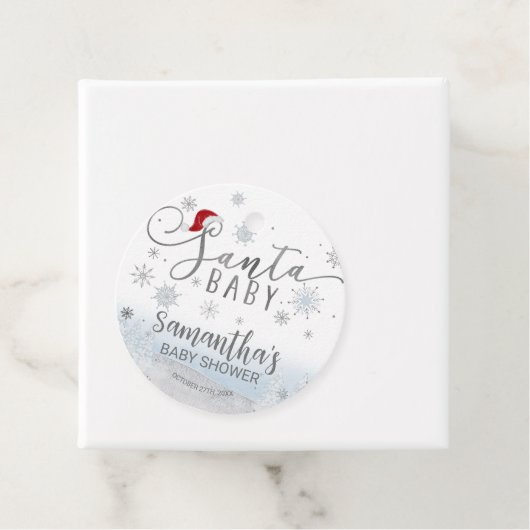 サンタベビークリスマスボーイ赤ちゃんシャワー フェイバータグ (インサイチュ)