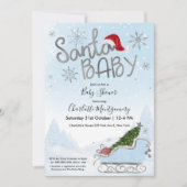 サンタベビークリスマスボーイ赤ちゃんシャワー 招待状 (正面)