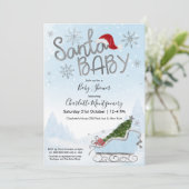 サンタベビークリスマスボーイ赤ちゃんシャワー 招待状 (スタンド正面)