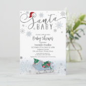 サンタベビークリスマスボーイ赤ちゃんシャワー 招待状 (スタンド正面)