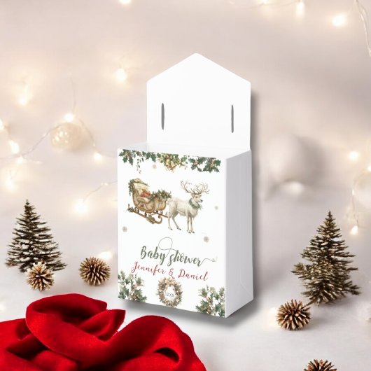 サンタベビークリスマスレッドグリーンウィンターベイビーシャワー フェイバーボックス