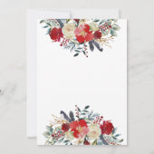 サンタベビークリスマスレッド緑の金ゴールドベビーシャワー 招待状 (裏面)