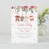 サンタベビークリスマス冬服ベビーシャワー 招待状 (スタンド正面)