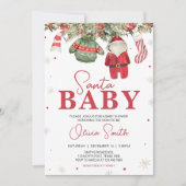 サンタベビークリスマス服ベビーシャワー 招待状 (正面)