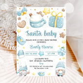 サンタベビークリスマス格言ベビーシャワーパーティー 招待状