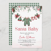 サンタベビークリスマス男の子のシャワー招待状 招待状 (正面/裏面)