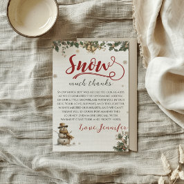 サンタベビークリスマス雪感謝してい多くの赤ちゃんシャワー サンキューカード