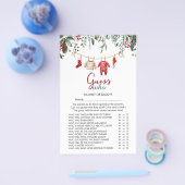 サンタベビークリスマス「誰を推測」赤ちゃんシャワーゲーム チラシ (シングル)