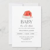 サンタベビーコールド外コージー冬のベビーシャワー 招待状 (正面)