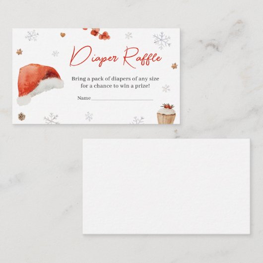 サンタベビーシャワーおむつラッフル エンクロージャーカード (正面/裏面)
