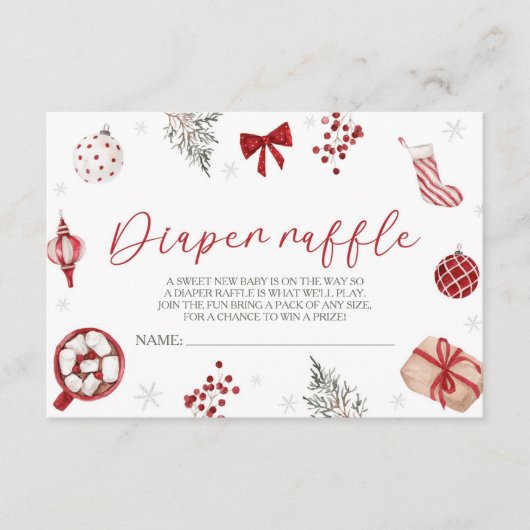 サンタベビーシャワーおむつラッフル エンクロージャーカード (正面)