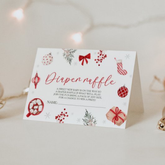 サンタベビーシャワーおむつラッフル エンクロージャーカード