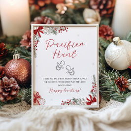 サンタベビーシャワーザおしゃぶり狩り標識 ポスター