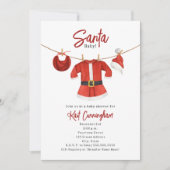 サンタベビーシャワードレスクリスマスウィンターガール 招待状 (正面)