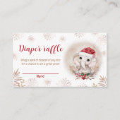 サンタベビーゾウ赤ちゃんシャワーおむつラッフルカード エンクロージャーカード (正面)