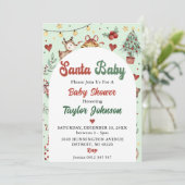 サンタベビートナカイ赤ちゃんシャワーパーティー 招待状 (スタンド正面)