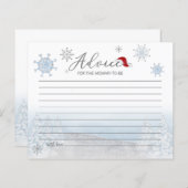 サンタベビーバジェットベビーシャワーアドバイスカード (正面/裏面)