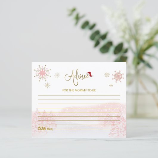 サンタベビーバジェットベビーシャワーアドバイスカード (スタンド正面)