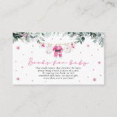 サンタベビーピンクガールクリスマスブックスベビー エンクロージャーカード (正面)