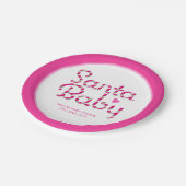 サンタベビーピンククリスマスベビーシャワー紙プレート ペーパープレート (アングル)