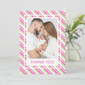 サンタベビーピンクグリーン赤ちゃんシャワーありがとう 招待状 (スタンド正面)