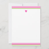 サンタベビーピンクグリーン赤ちゃんシャワーありがとう 招待状 (裏面)