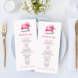 サンタベビーピンクスノーサンタハットベビーシャワーフード メニュー