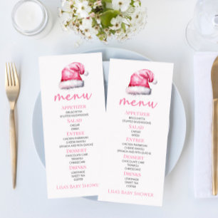 サンタベビーピンクスノーサンタハットベビーシャワーフード メニュー