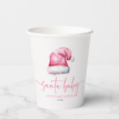 サンタベビーピンクハットクリスマスホリデーベビーシャワー 紙コップ (裏面)