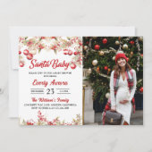 サンタベビーフローラ赤ちゃんシャワー写真 招待状 (正面)