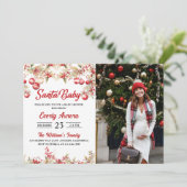 サンタベビーフローラ赤ちゃんシャワー写真 招待状 (スタンド正面)