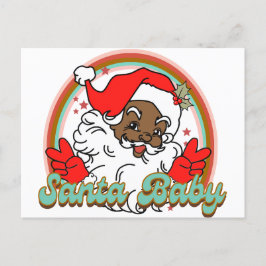 サンタベビーブラックサンタクラムメラニンクリスマス シーズンポストカード