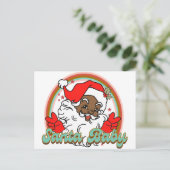 サンタベビーブラックサンタクラムメラニンクリスマス シーズンポストカード (スタンド正面)