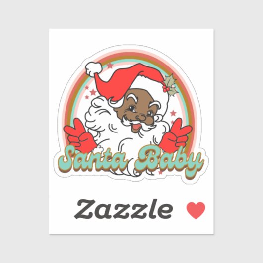 サンタベビーブラックサンタクラムメラニンクリスマス シール (シート)