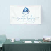 サンタベビーブルーハットクリスマスホリデーベビーシャワー 横断幕 (トレードショー)