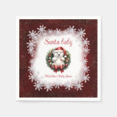 サンタベビーベアークリスマスベビーシャワーナプキンズ スタンダードカクテルナプキン (正面)